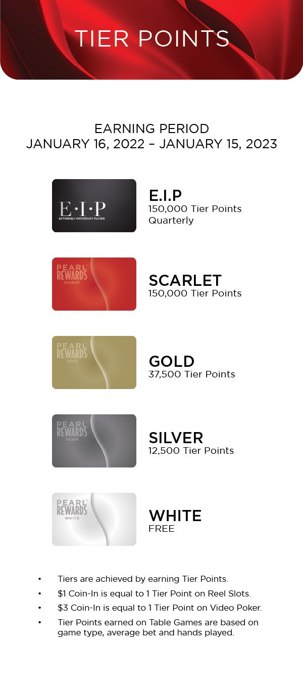 Tier Benefits Scarlet Pearl Casino Resort