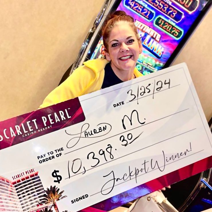 jackpot at Scarlet Pearl Casino in Diberville near Biloxi MIssissippi
