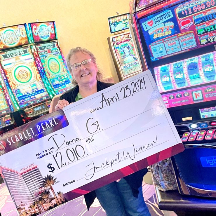 jackpot at Scarlet Pearl Casino in Diberville near Biloxi MIssissippi